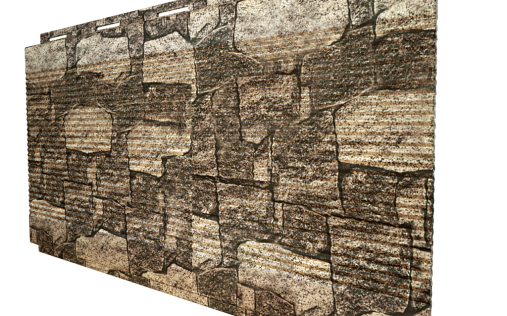 Металлический сайдинг с плёнкой Grand Line Вертикаль Gofr King Stone с покрытием Colority Print 0.45 мм