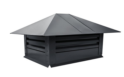 Дымник на трубу с жалюзи 520x390 мм RAL 7024 с покрытием Полиэстер 0.45 мм