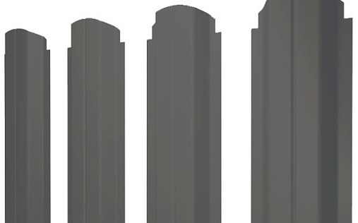 Штакетник фигурный Grand Line П-образный B с покрытием Полиэстер 0,4 мм RAL 7024