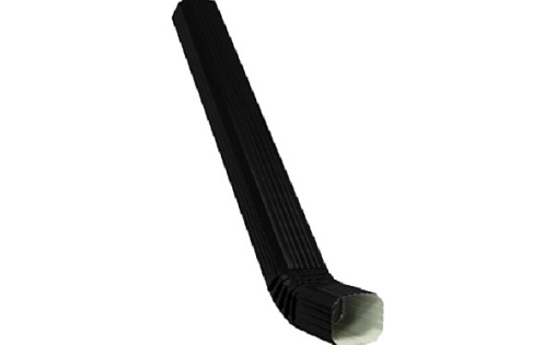 Труба прямоугольная металлическая с коленом Grand Line Vortex Matt 103x77 мм 1 м RAL 9005