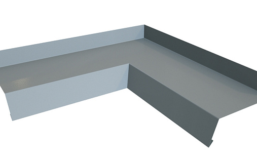 Угол отлива 100 внутренний Grand Line с покрытием Полиэстер 0,45 мм RAL 7004