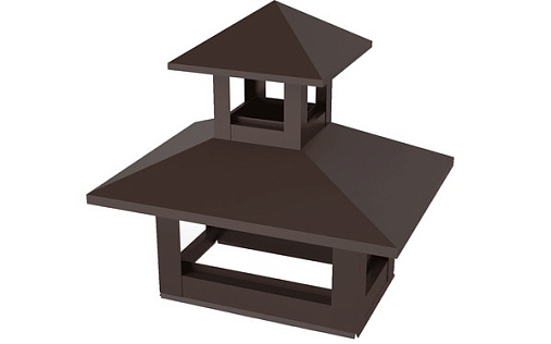 Двойной дымник на трубу 520x390 мм RAL 8017 с покрытием Drap 0.45 мм