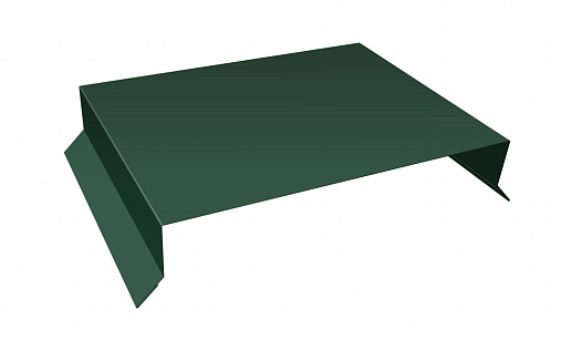 Парапетная крышка прямая 390мм 0,5 Satin с пленкой RAL 6005