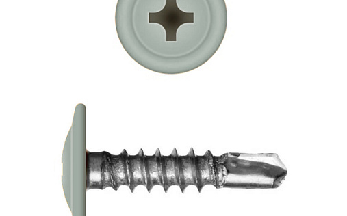 Саморез с прессшайбой по металлу 4,2x19 RAL 9006 (1000 шт)