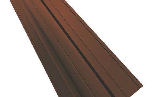 Фигурная планка верхней ендовы 100x100 Grand Line с покрытием Velur X 0,5 мм RAL 8004