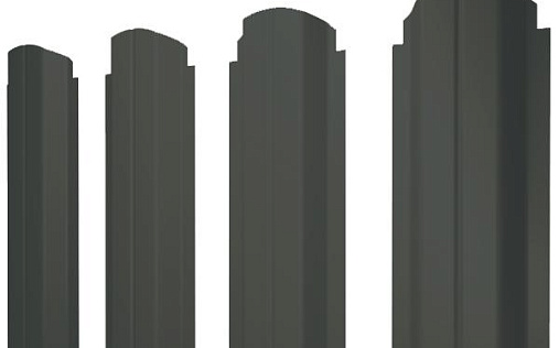 Штакетник фигурный Grand Line П-образный B с покрытием Полиэстер 0,4 мм RAL 7016