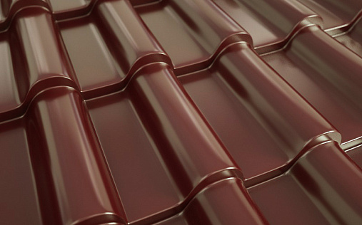 Металлочерепица Монтерроса-S RAL 3005 с покрытием Purman 0.5 мм