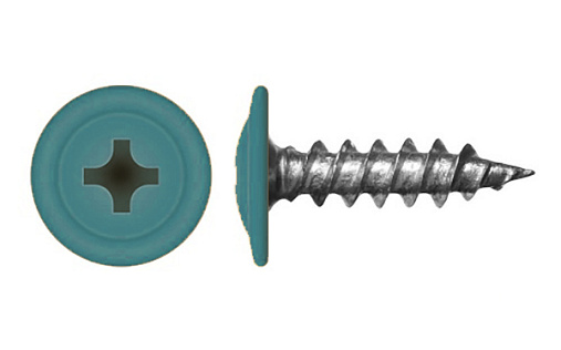 Саморез с прессшайбой по дереву 4,2x19 RAL 5021 (200 шт)