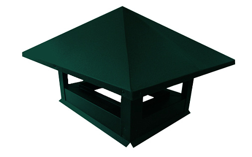 Дымник на трубу 520x390 мм RAL 6005 с покрытием Velur 0.5 мм