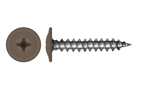 Саморез с прессшайбой по дереву 4,2x25 RAL 8014 (500 шт)