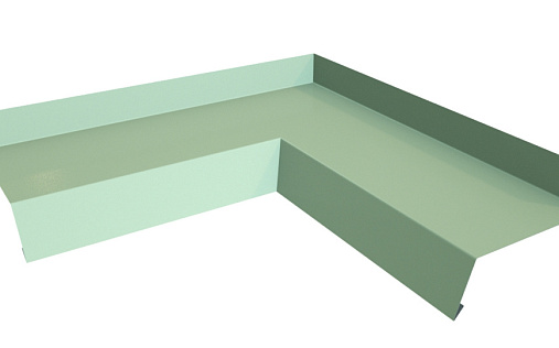 Угол отлива 100 внутренний Grand Line с покрытием Полиэстер 0,45 мм RAL 6019