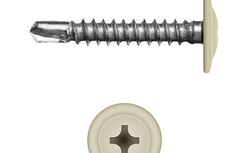 Саморез с прессшайбой по металлу 4,2x25 RAL 9001 (500 шт)