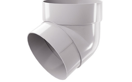 Колено круглой трубы 67° градусов ПВХ Grand Line Дизайн 135/90 RAL 9003