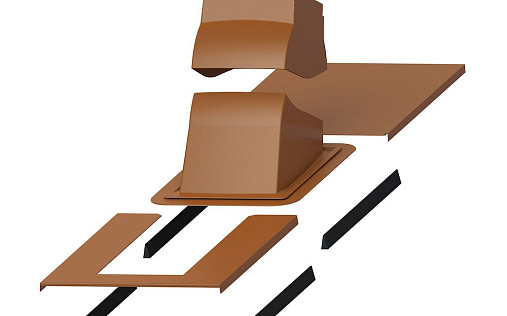 Проходной элемент Vilpe Piippu Modular с окантовкой Кирпичный