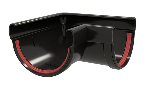 Угол желоба ПВХ 90 градусов Grand Line Дизайн 135/90 RAL 9005