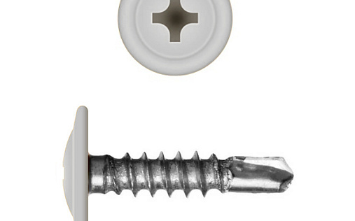 Саморез с прессшайбой по металлу 4,2x19 RAL 9010 (1000 шт)