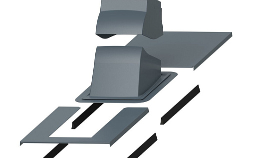 Проходной элемент Vilpe Piippu Modular с окантовкой Серый