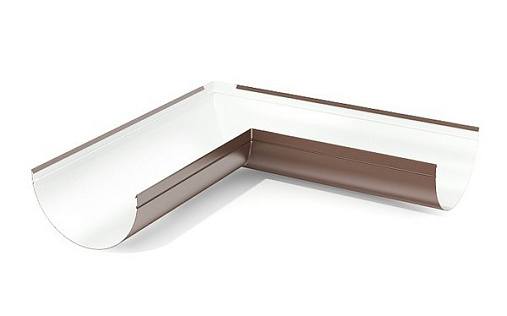 Внутренний угол желоба 125 мм Эконом 90 градусов RAL 8017