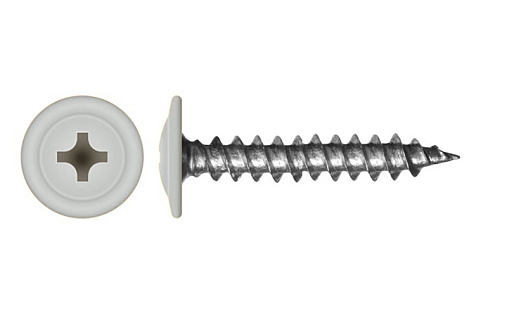 Саморез с прессшайбой по дереву 4,2x25 RAL 9003 (500 шт)