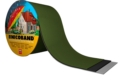 Лента-герметик Nicoband зелёный, 10 м x 20 см