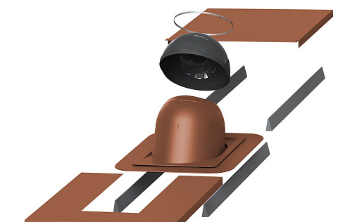 Проходной элемент Vilpe Piippu с окантовкой No.2 Кирпичный