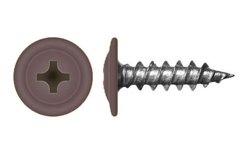 Саморез с прессшайбой по дереву 4,2x19 RAL 8019 (200 шт)