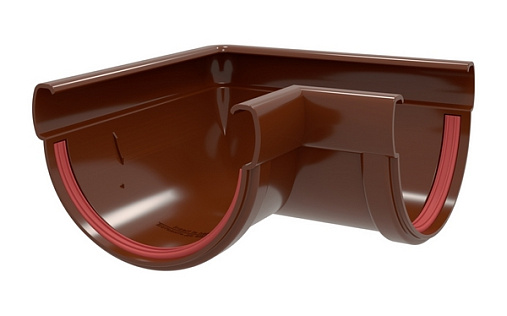 Угол желоба ПВХ 90 градусов Grand Line Дизайн 135/90 RAL 8017