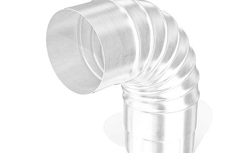 Колено трубы 100 мм Эконом 120 градусов RAL 9003