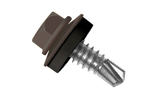 Кровельный саморез по металлу Daxmer 5,5x19 RAL 8017 (250 шт) сверло №3