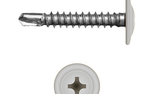 Саморез с прессшайбой по металлу 4,2x25 RAL 9010 (500 шт)