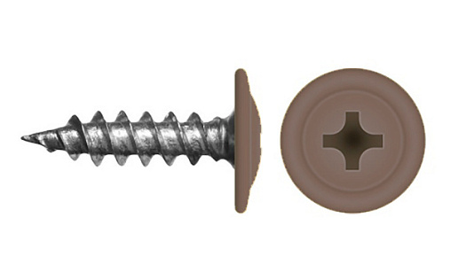 Саморез с прессшайбой по дереву 4,2x16 RAL 8002 (1000 шт)