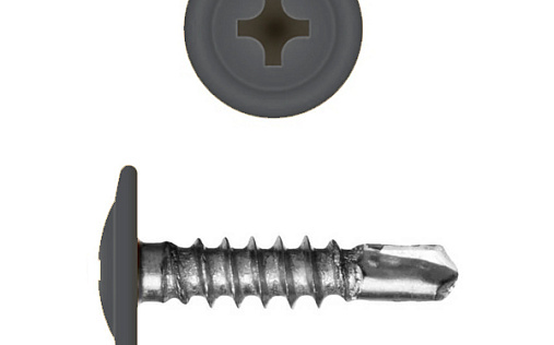 Саморез с прессшайбой по металлу 4,2x19 RAL 9011 (1000 шт)