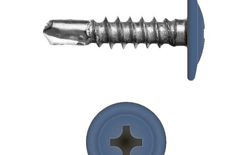 Саморез с прессшайбой по металлу 4,2x16 RAL 5005 (200 шт)