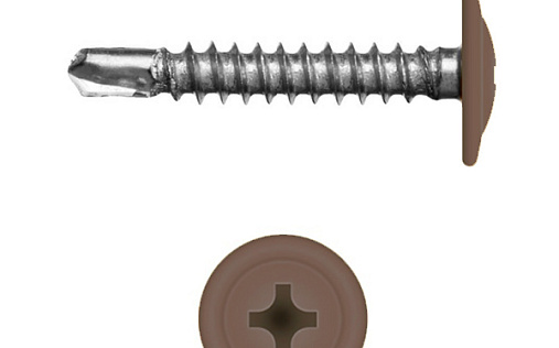 Саморез с прессшайбой по металлу 4,2x25 RAL 8029 (500 шт)