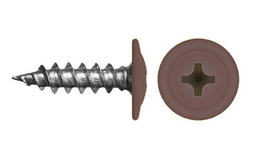 Саморез с прессшайбой по дереву 4,2x16 RAL 8012 (1000 шт)