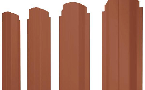 Штакетник фигурный Grand Line П-образный B с покрытием Полиэстер 0,45 мм RAL 8004