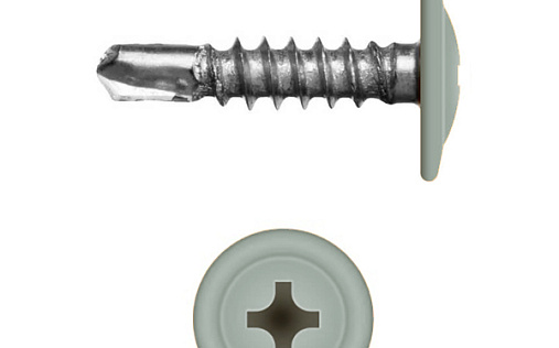 Саморез с прессшайбой по металлу 4,2x16 RAL 9006 (1000 шт)