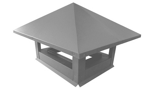 Дымник на трубу 520x390 мм RAL 9006 с покрытием Satin 0.5 мм