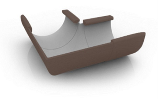 Внешний угол желоба 90⁰ ПВХ Ruplast 125 мм