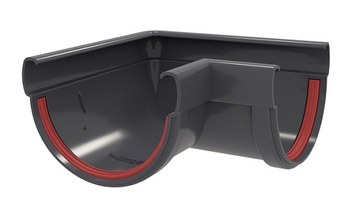 Угол желоба ПВХ 90 градусов Grand Line Дизайн 135/90 RAL 7024