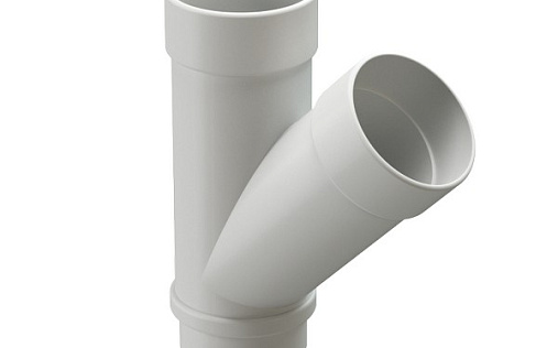 Тройник трубы 67 градусов ПВХ GLC 100 мм RAL 9010