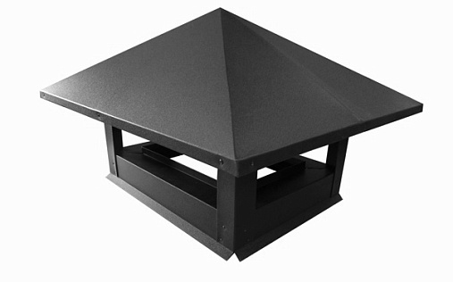 Дымник на трубу 520x390 мм RAL 7024 с покрытием Satin 0.5 мм