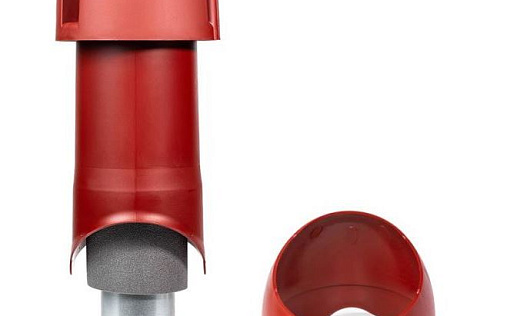 Комплект вентиляционного выхода Krovent Wave125is диаметром 125/ИЗ/500 мм Красный