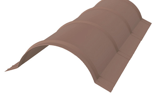 Планка полукруглого конька Grand Line с покрытием Полиэстер 0,45 мм RAL 8004