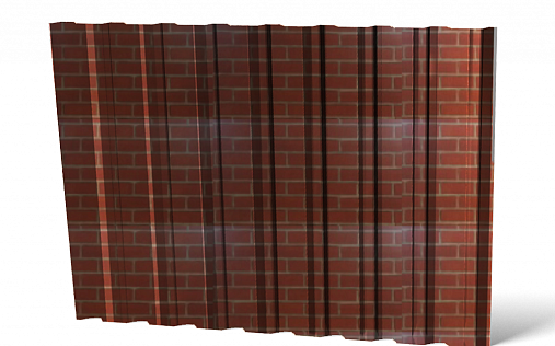 Профнастил С20-1100 (A,B) с покрытием Ecosteel 0.5 мм Кирпич (под камень)