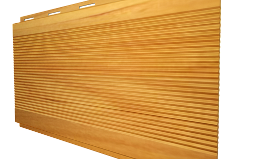 Металлический сайдинг с плёнкой Grand Line Вертикаль Gofr Cherry Wood с покрытием Colority Print 0.45 мм