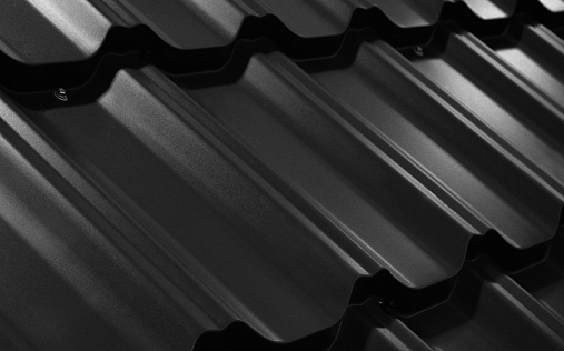 Металлочерепица Квинта Плюс RAL 9005 с покрытием PurLite Matt 0.5 мм