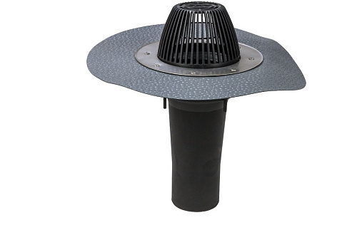 Водосточная воронка Vilpe AM-110, фланец Протан, тёмно-серый