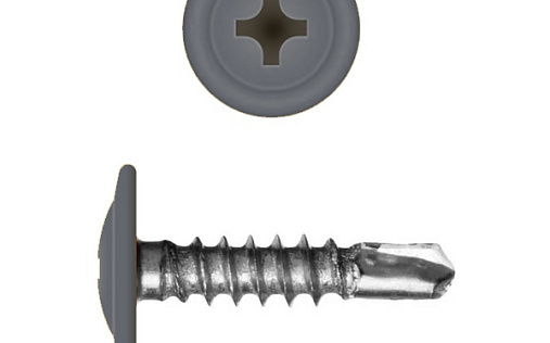 Саморез с прессшайбой по металлу 4,2x19 RAL 7024 (200 шт)