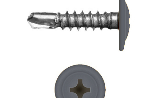 Саморез с прессшайбой по металлу 4,2x16 RAL 7024 (200 шт)